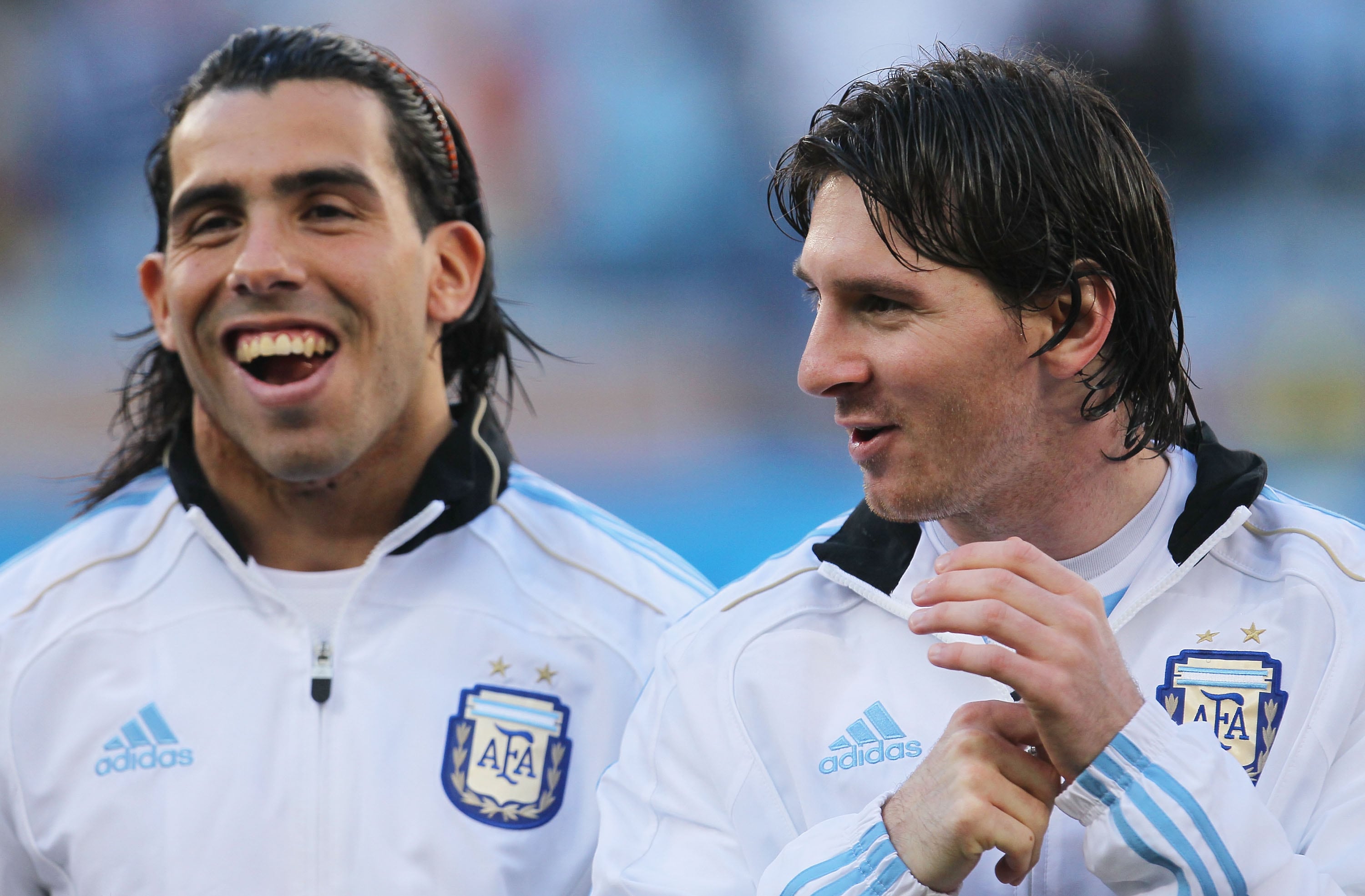 Carlos Tévez y Lionel Messi, en la selección argentina