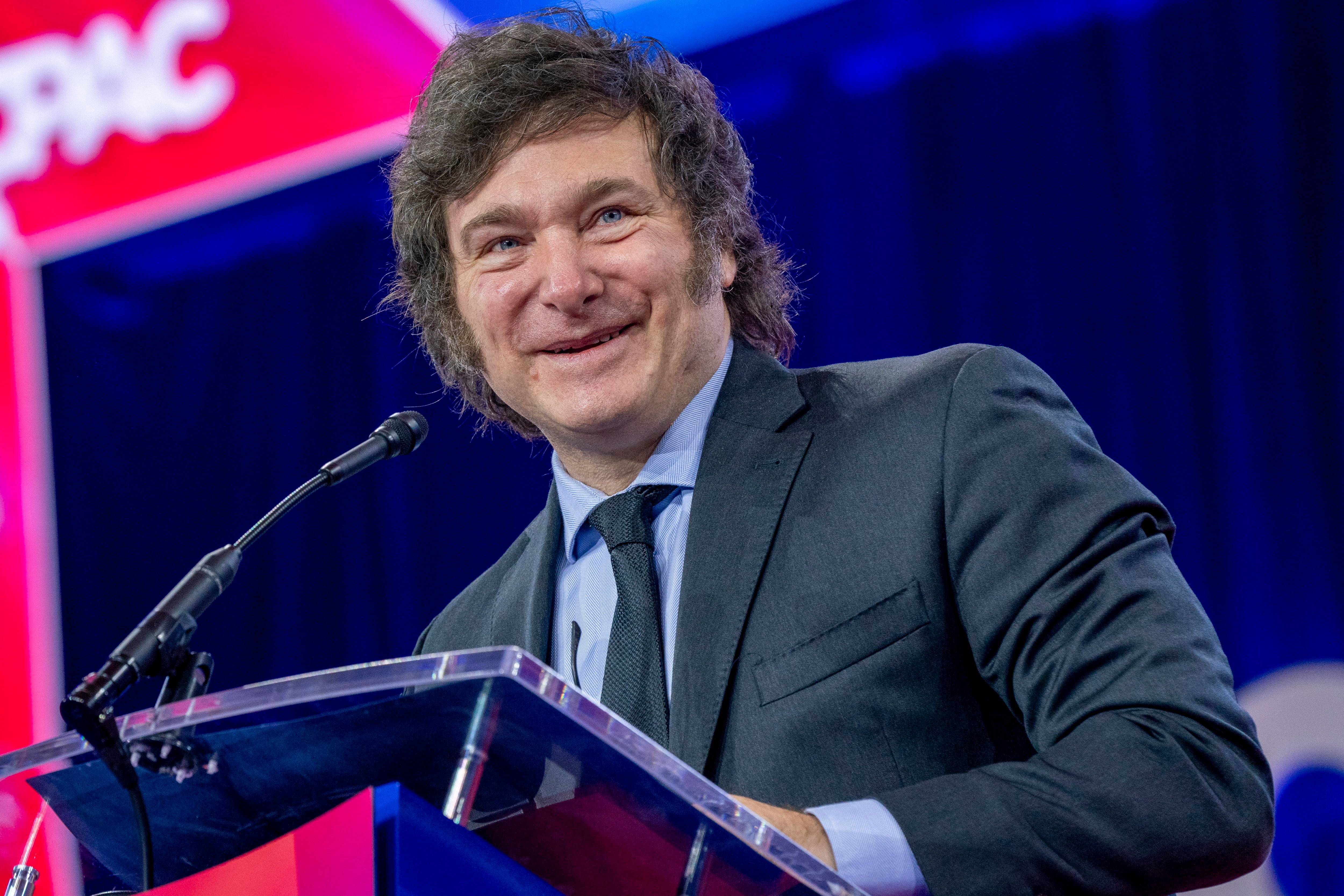 El presidente de Argentina, Javier Milei, durante la Conferencia de Acción Política Conservadora (CPAC) organizada por Trump