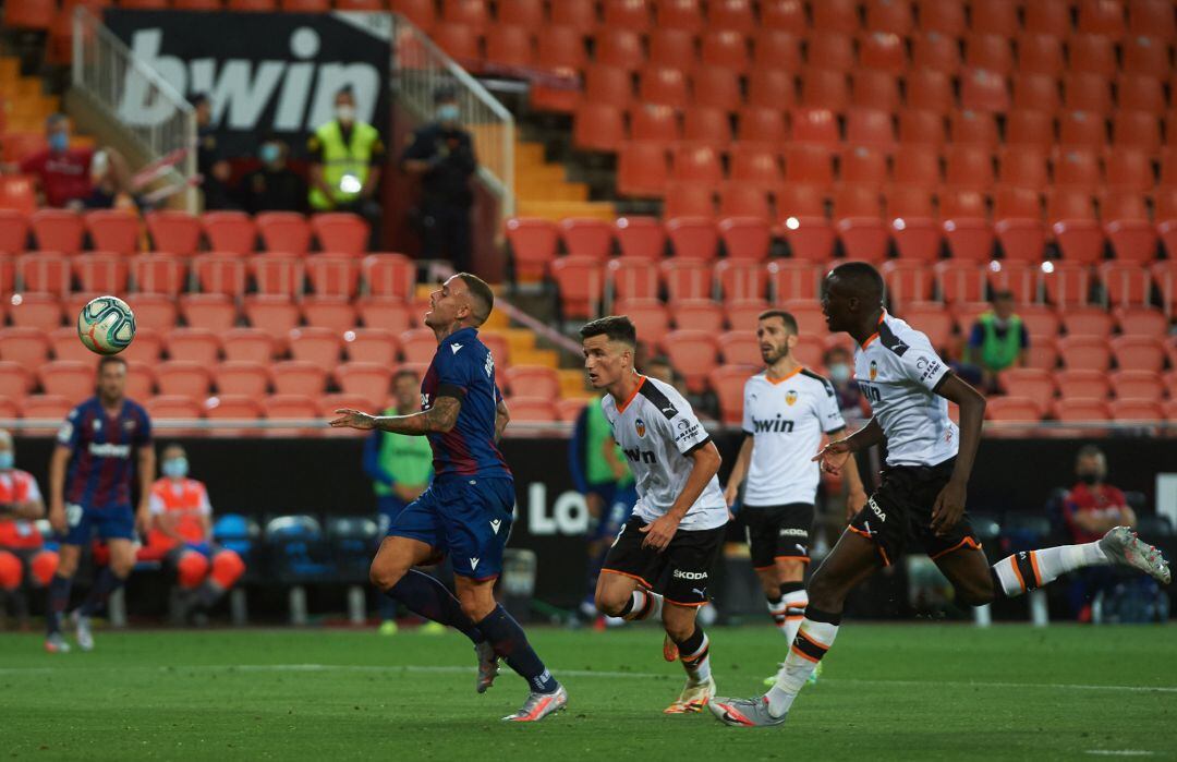 Roger Marti of Levante during the la La Liga Santander mach between Valencia CF and UD Levante at Mestalla Stadium, on June 12, 2020 in Valencia, Spain Maria Jose Segovia  AFP7  Europa Press
  ONLY FOR USE IN SPAIN
