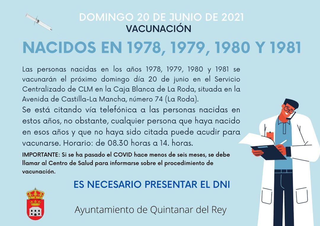 Llamamiento para vacunación