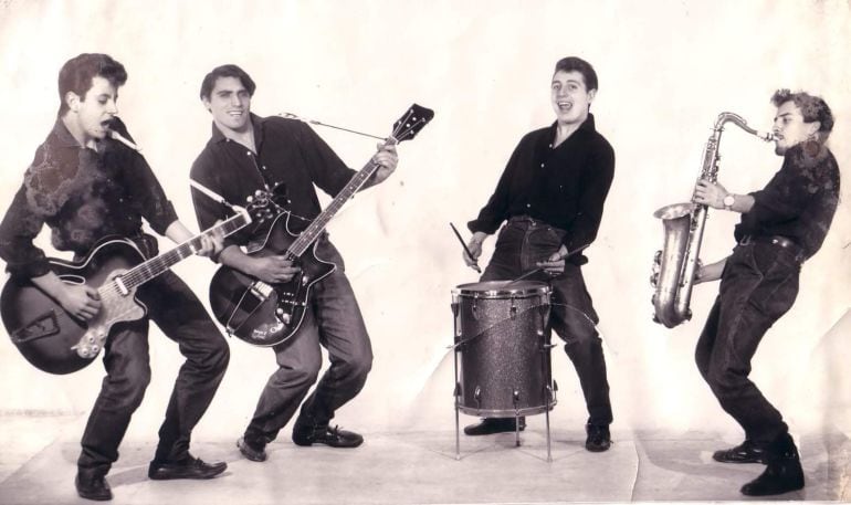 Foto de los inicios de The Rocking Boys, pioneros del Rock español.