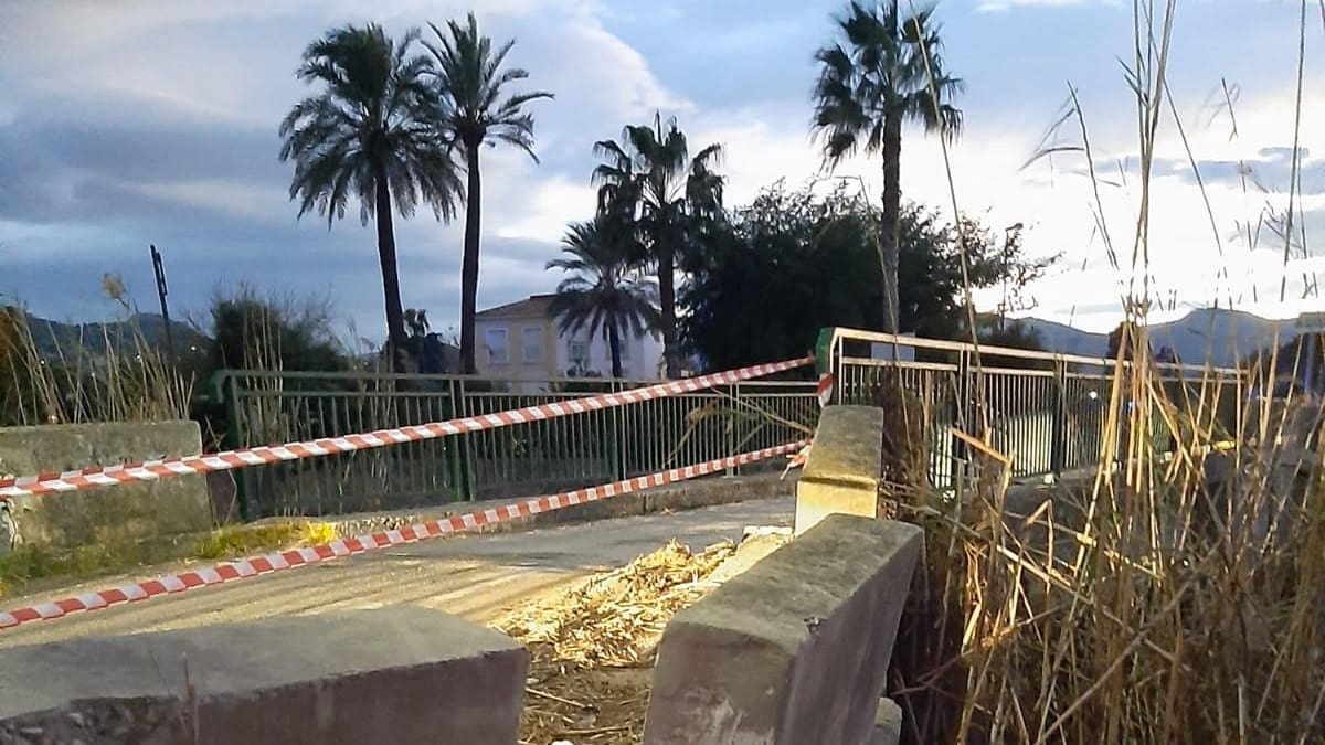 El puente de Tonyinero entre Dénia y Oliva corre riesgo de colapso