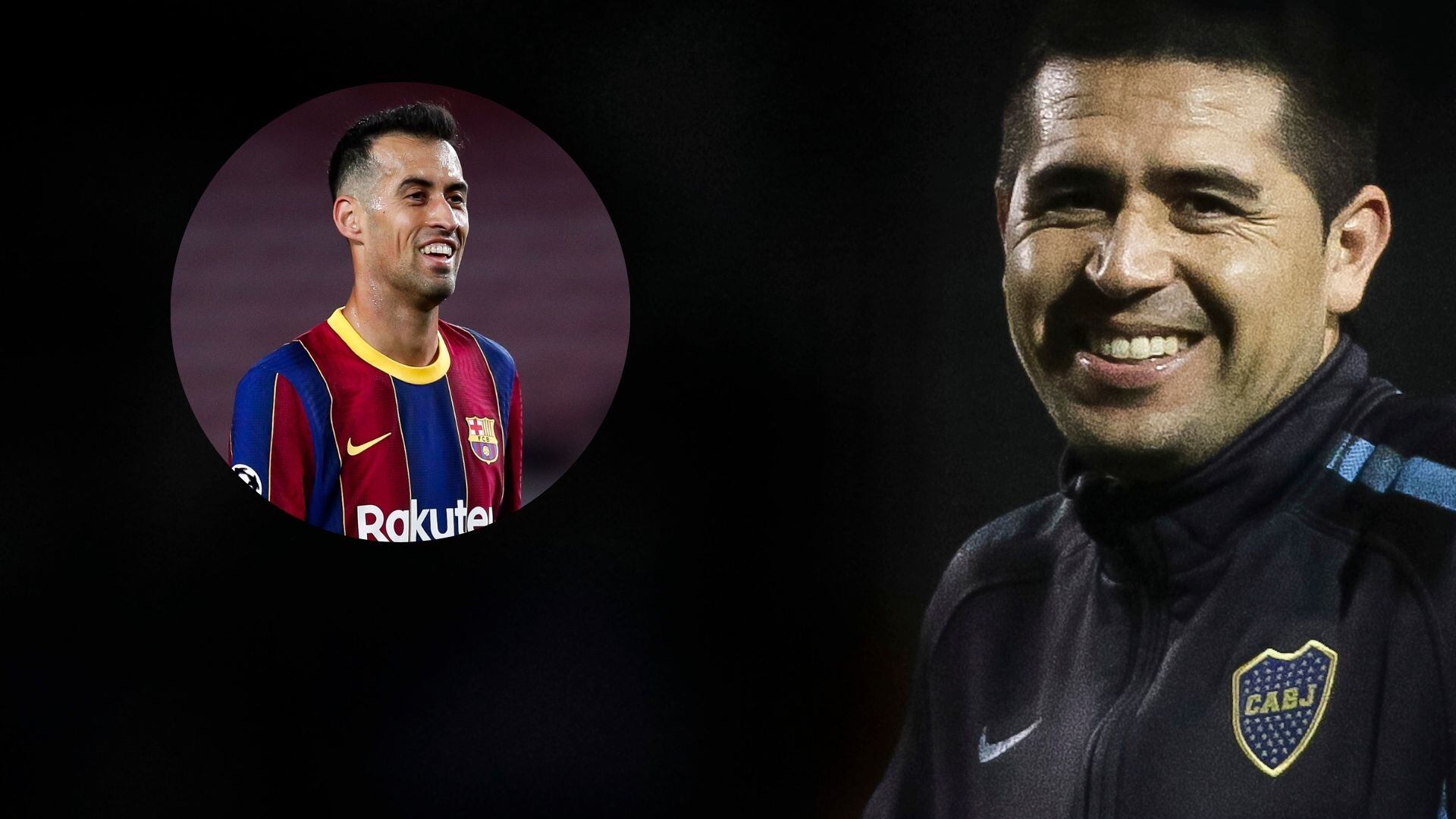 Juan Román RIquelme se rinde a Busquets.