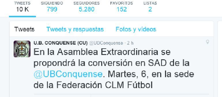 Comunicación oficial de la Balompédica