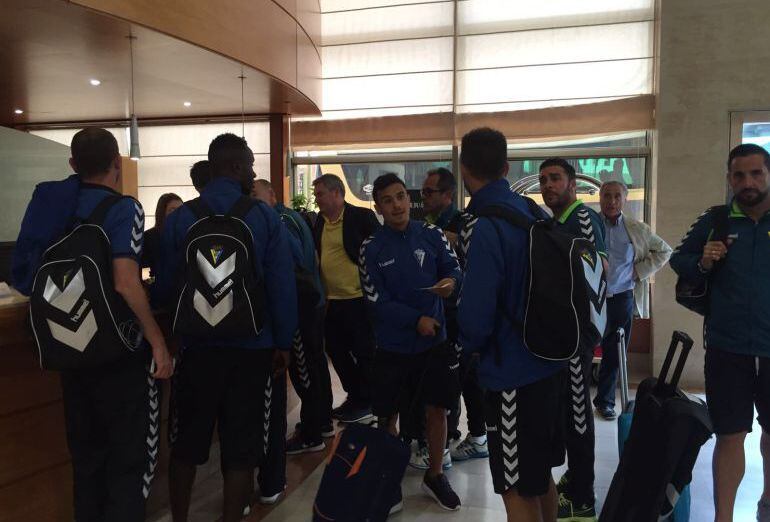 El equipo a su llegada a Madrid