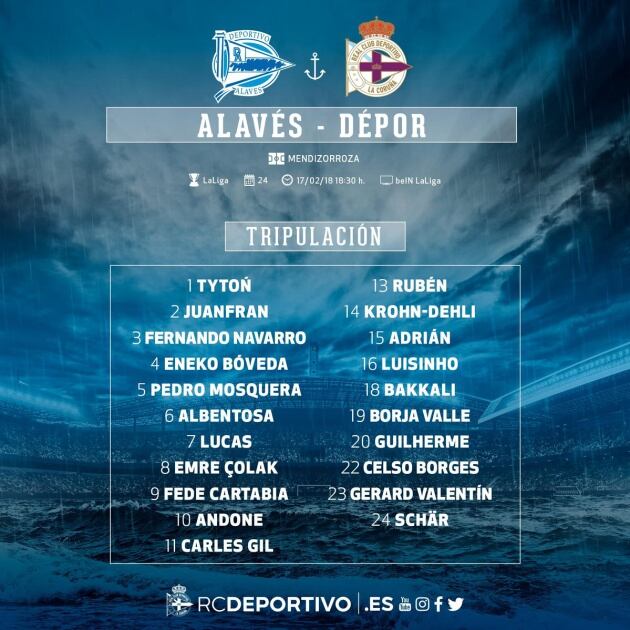 Convocatoria del Deportivo