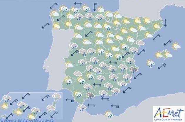 Mapa elaborado por la Agencia Estatal de Meteorología (AEMET).