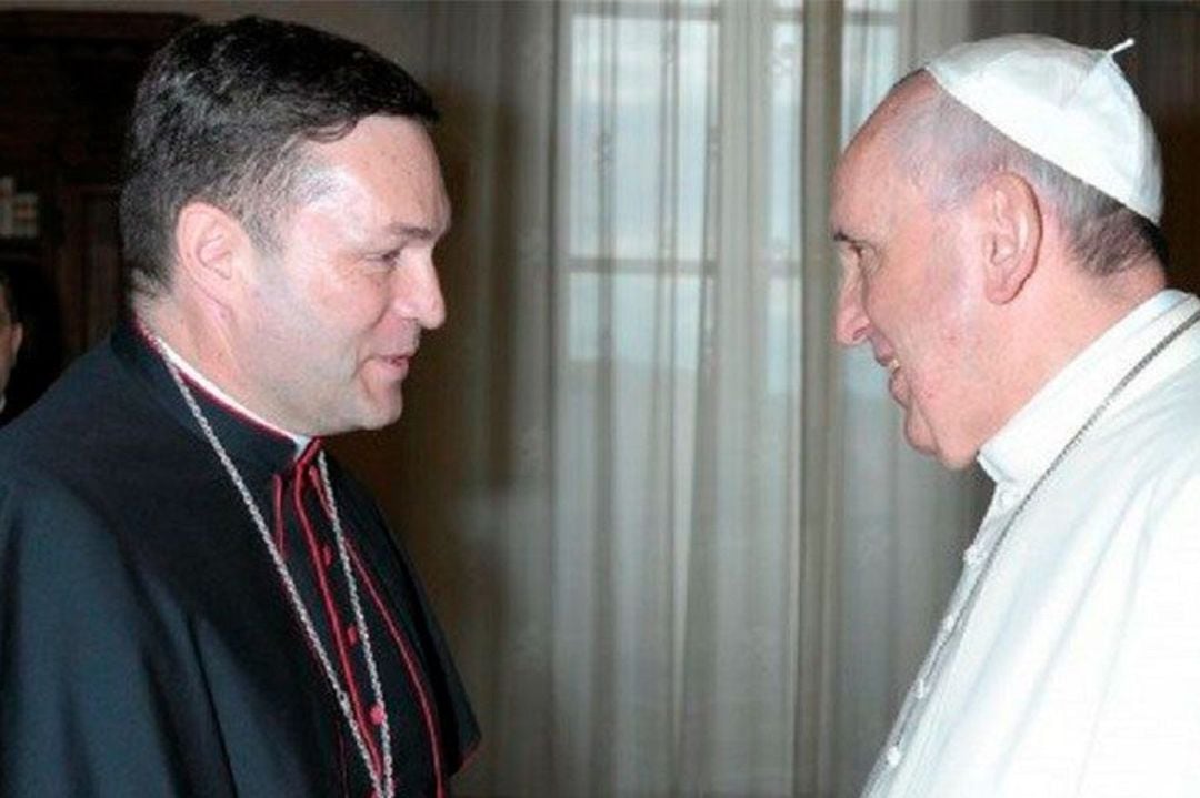 Monseñor Raúl Berzosa con el Papa Francisco