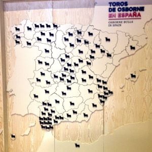 Mapa de los toros de Osborne.