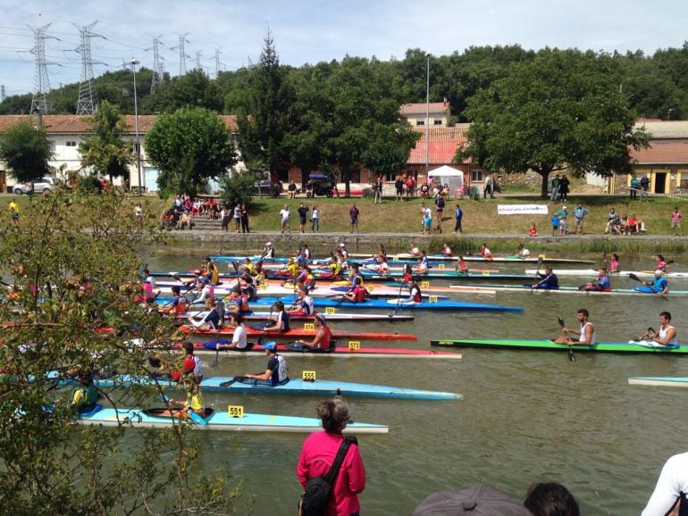 Imagen de hoy de la competición de K4 en Velilla