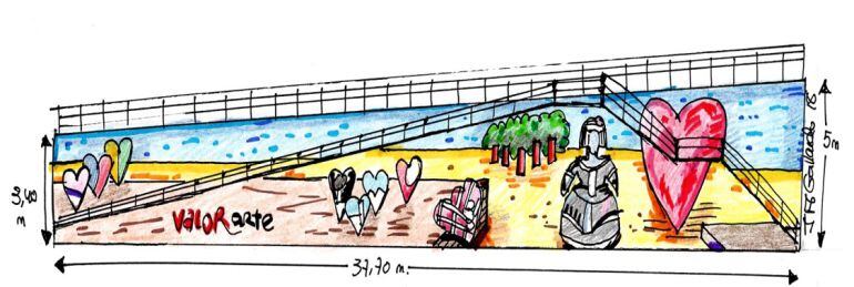 Proyecto de intervención artística para el gran muro junto al Puente San Agustín de Puertollano