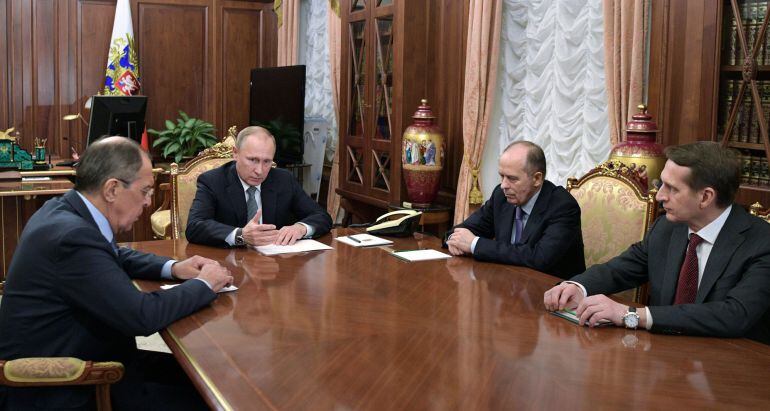 El presidente de Rusia, Vladimir Putin, durante la reunión tras el asesinato del embajador de su país en Turquía