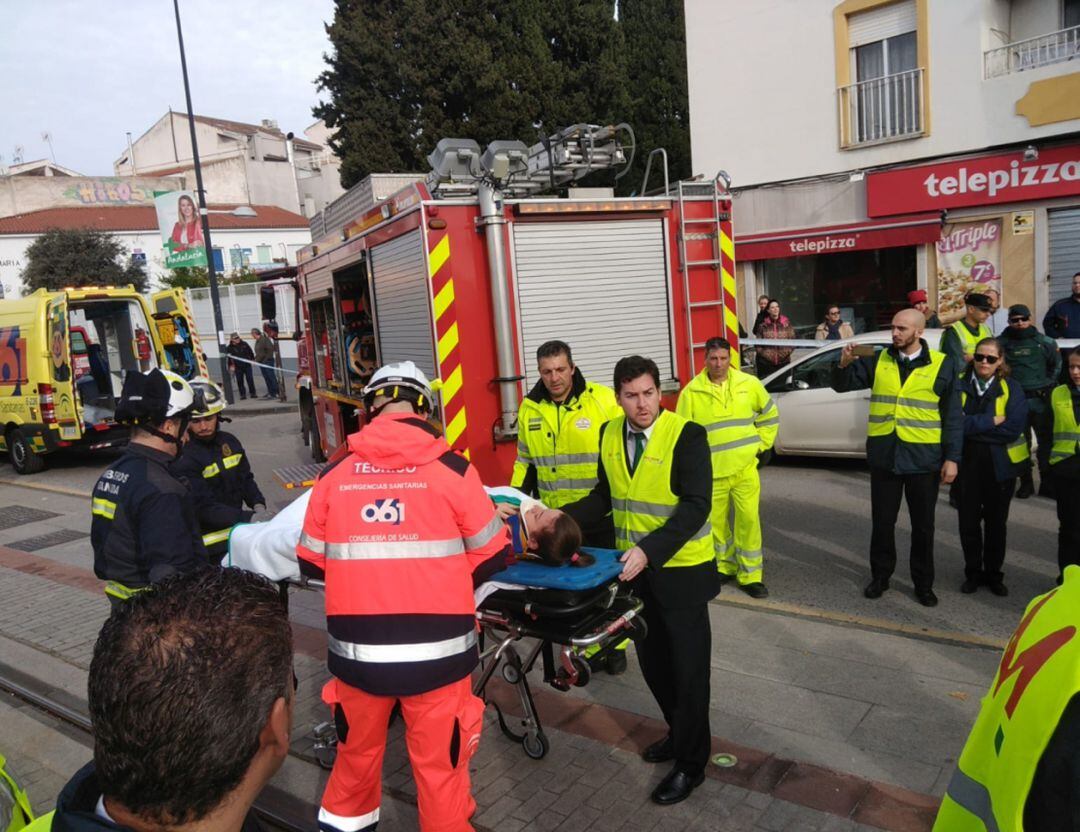 Simulacro de accidente del metro de Granada en la estación de Albolote