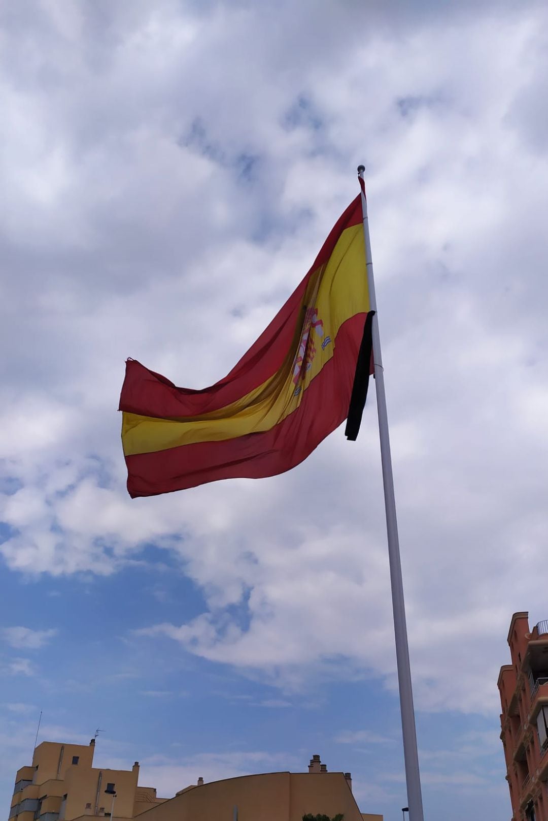 Bandera con crespón negro