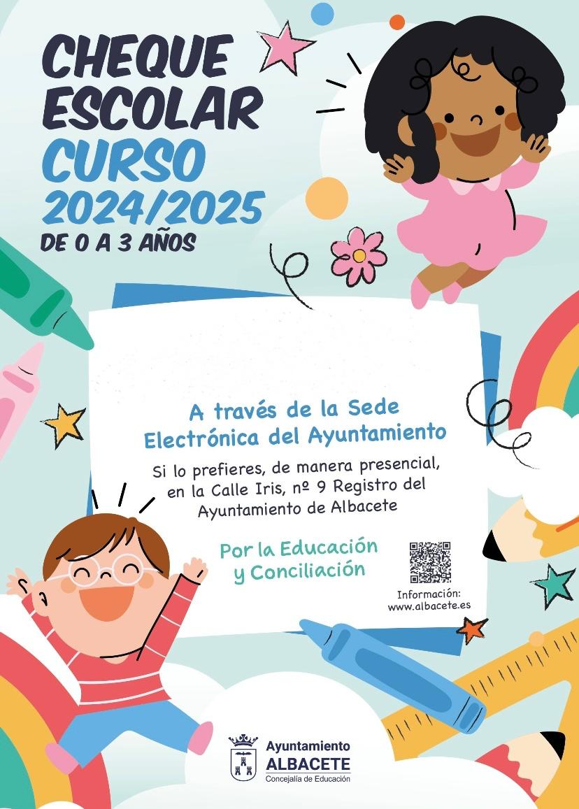 Cartel del 'Cheque Escolar' para el curso 2024/2025.