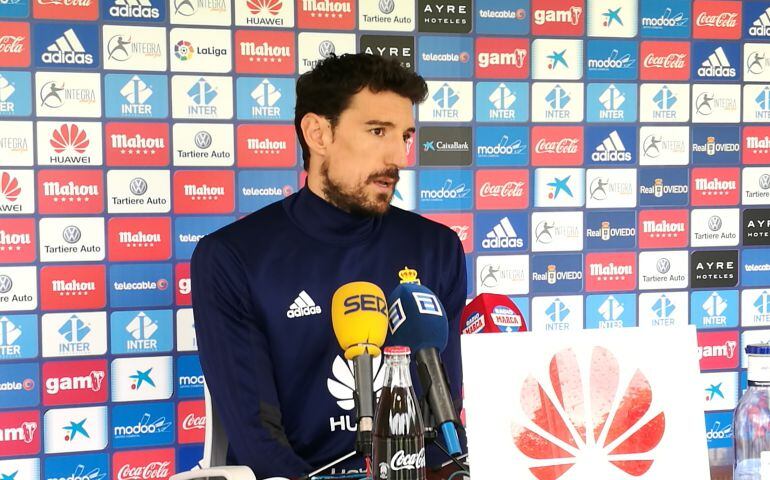 Toché durante la rueda de prensa en El Requexón.