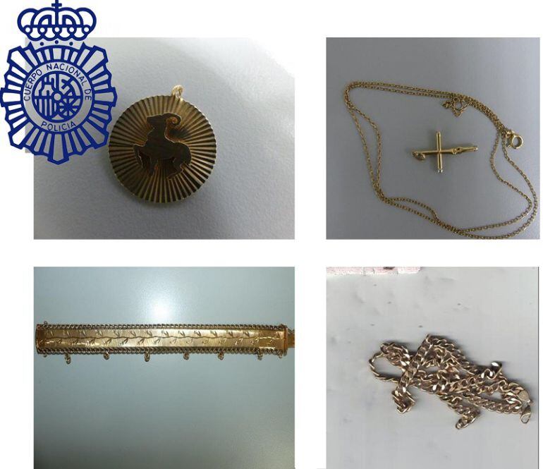 Algunas de las joyas sustraídas