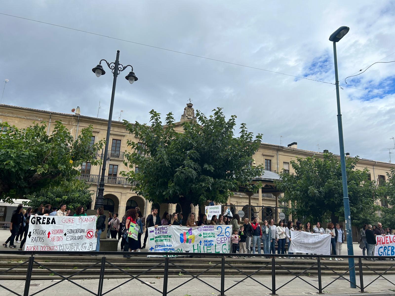 Huelga de educación en Tafalla.