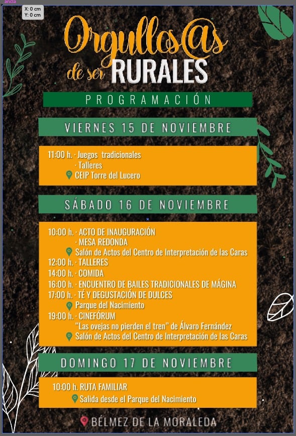 Cartel con las actividades previstas