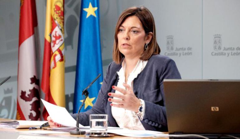 Milagros Marcos durante una rueda de prensa