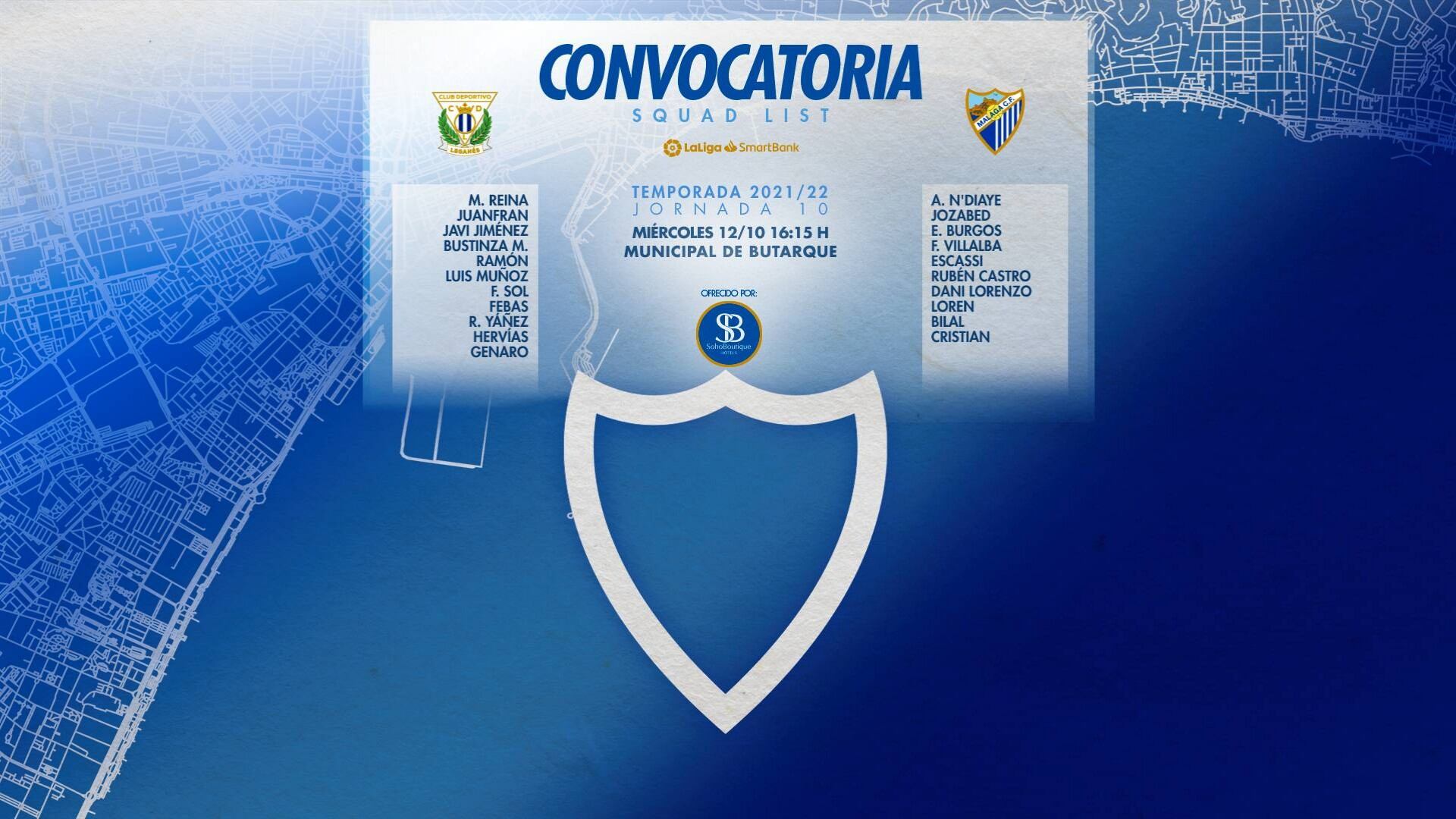 El centrocampista Dani Lorenzo, única novedad en la convocatoria del Málaga para enfrentarse al Leganés