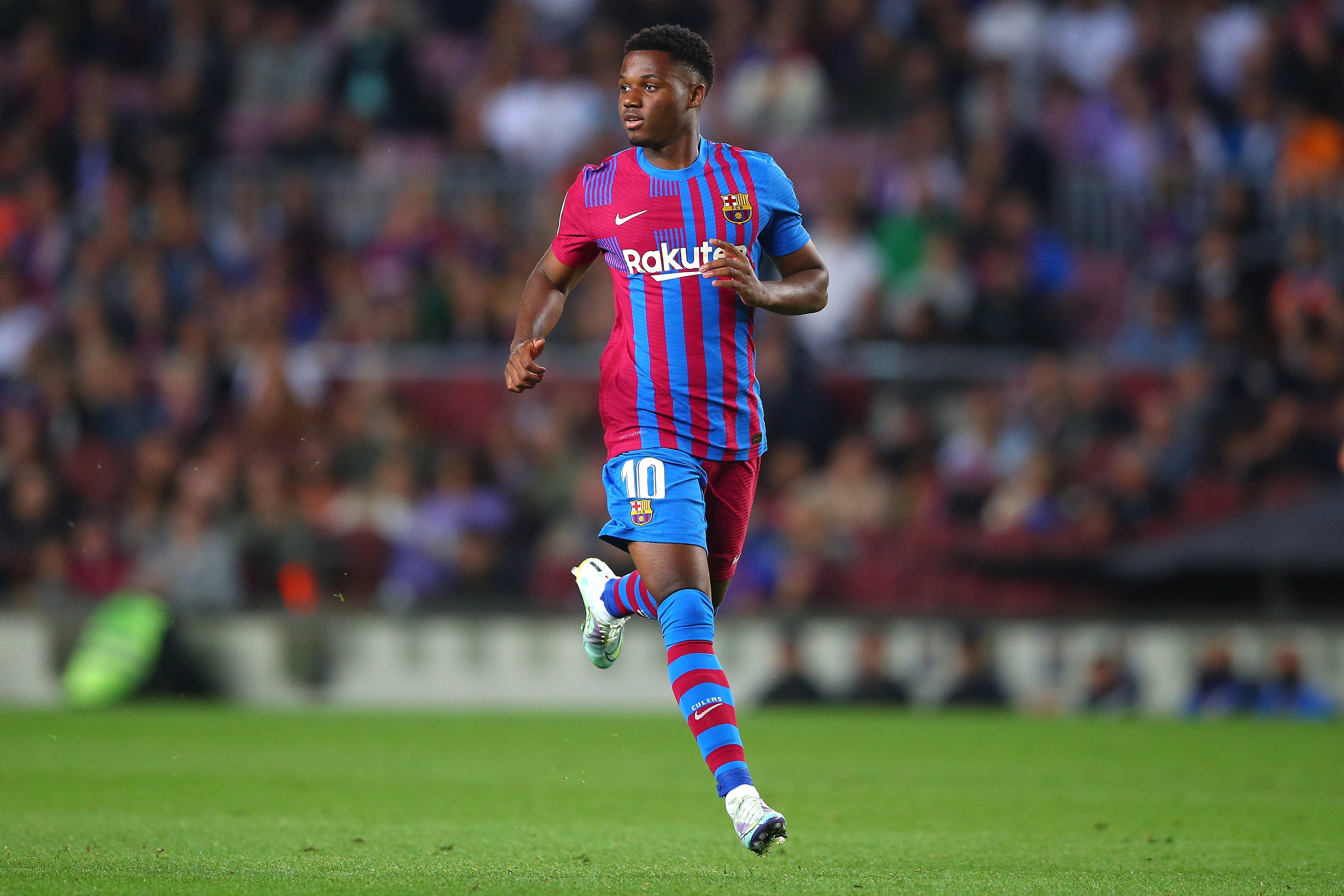 Ansu Fati durante el partido ante el Mallorca de esta temporada.