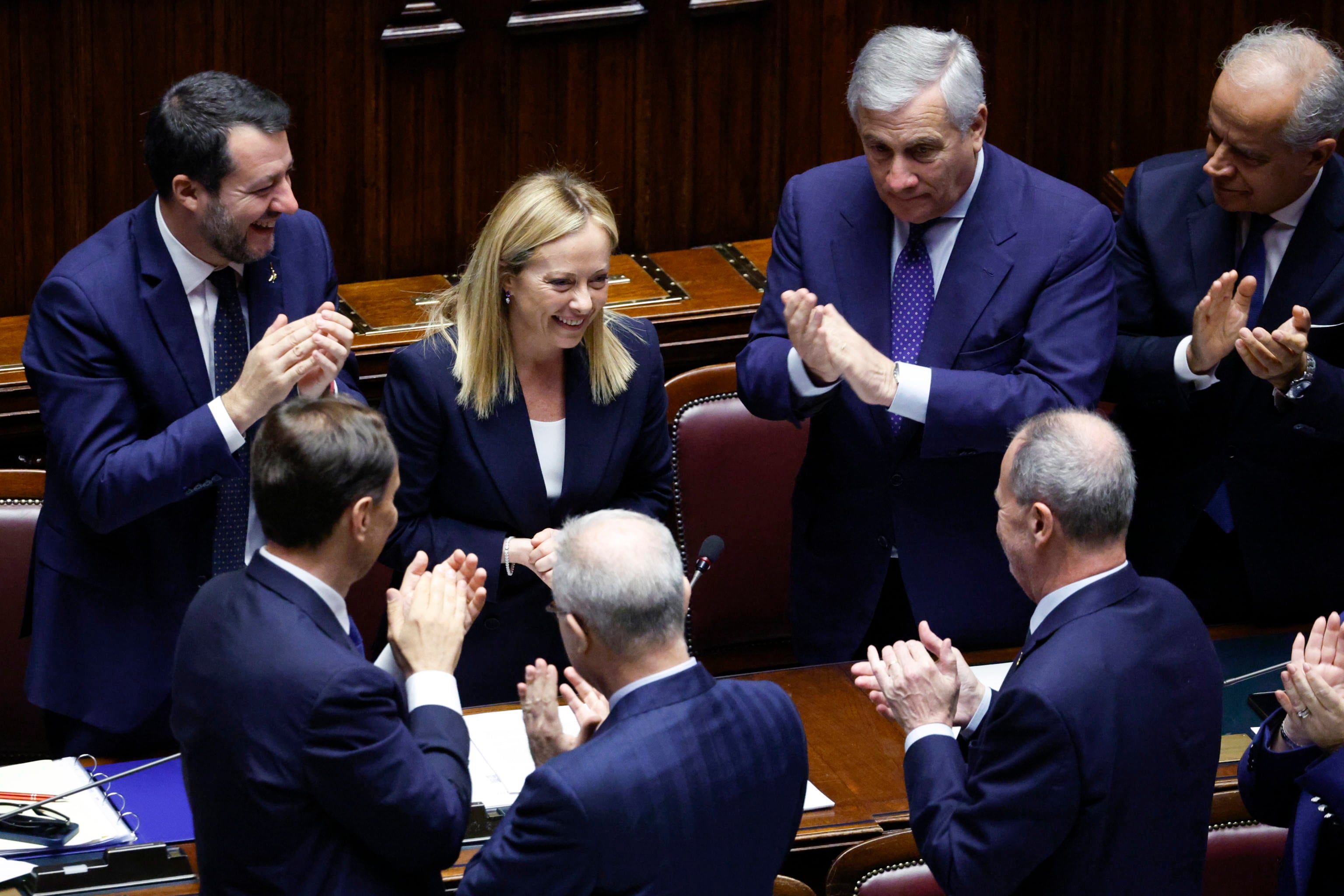 Giorgia Meloni, en el Parlamento.