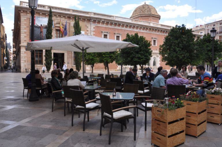 Terraza del centro de la ciudad de Valencia