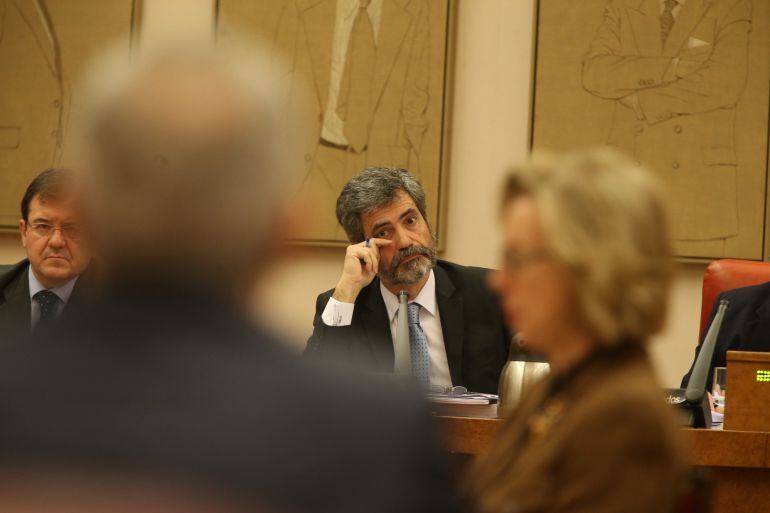 DVD 701 (25-11-14) Congreso de los Diputados. 12:00 h. Comisi—n de Justicia. Debate de la Memoria sobre el estado, funcionamiento y actividades del Consejo General del Poder Judicial y de los Juzgados y Tribunales de Justicia, as’ como Memoria del Tribunal Supremo, correspondientes al a–o 2013; comparecencia del Presidente del Consejo General del Poder Judicial, Carlos Lesmes. Sala Constitucional A1-1.1. Foto: Uly Mart’n.