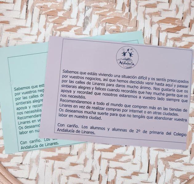 Cartas al comercio local del alumnado del CEIP Andalucía.