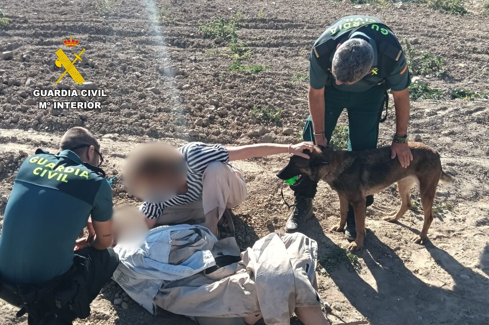 La perra Martina en el momento del rescate