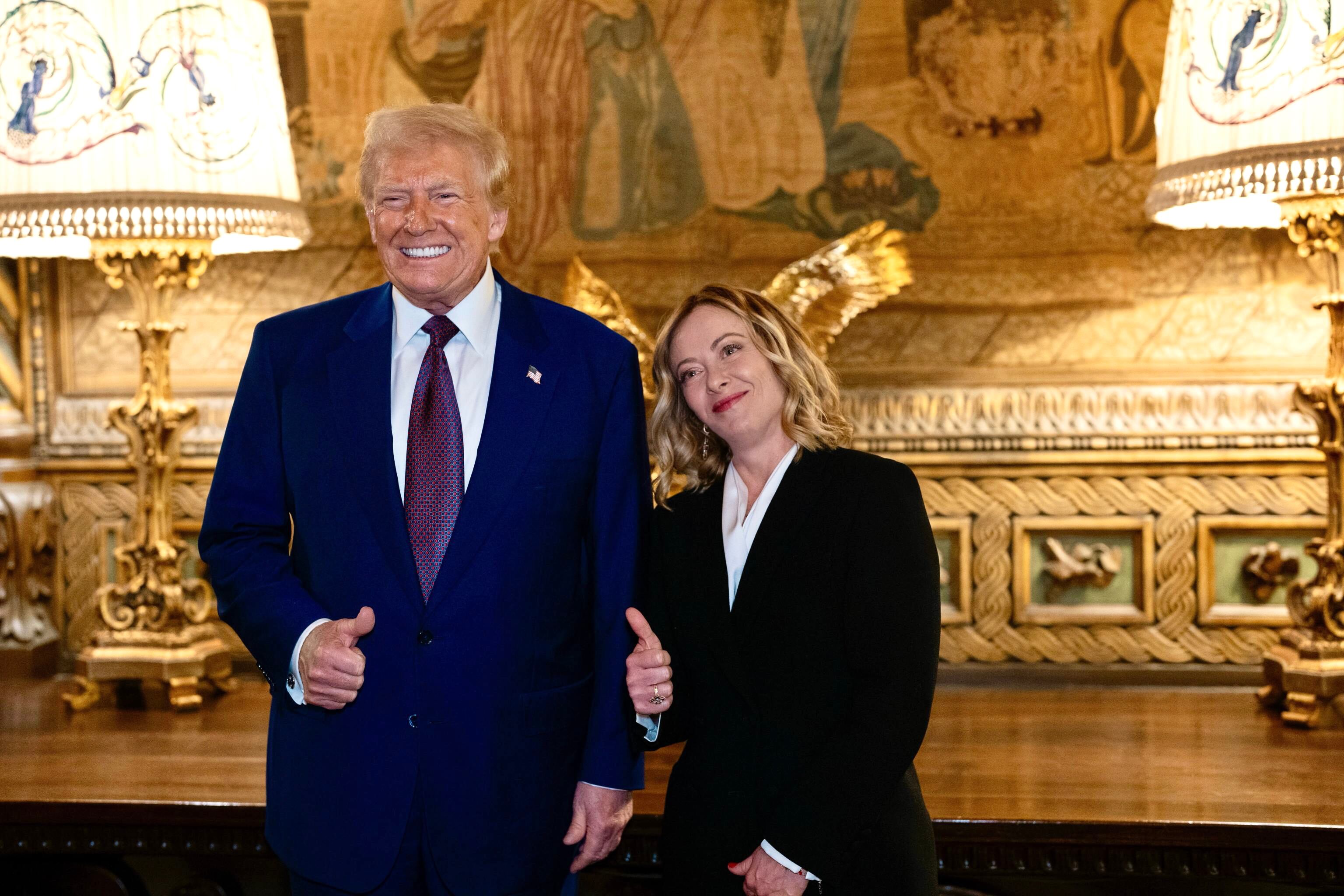 Giorgia Meloni con Donald Trump