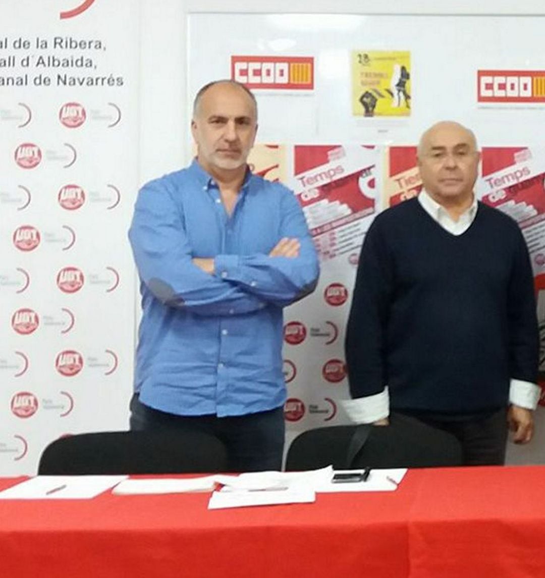 Andrés Bermejo junto a Josep Antoni Carrascosa, a quien sustituye en CCOO 