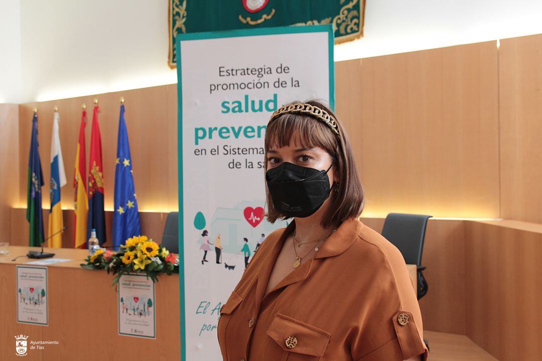 Laura Callero, concejala de Sanidad del Ayuntamiento de Tías durante la presentación de la Estrategia este miércoles.