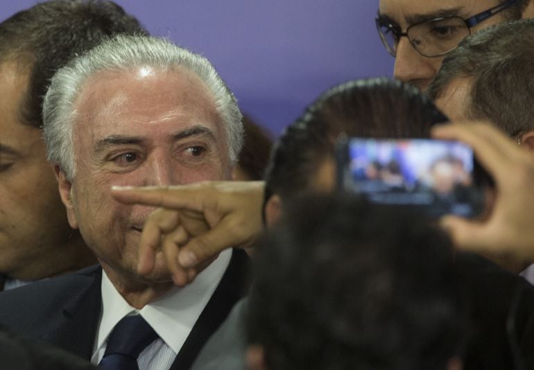 El presidente de Brasil, Michel Temer, durante un acto