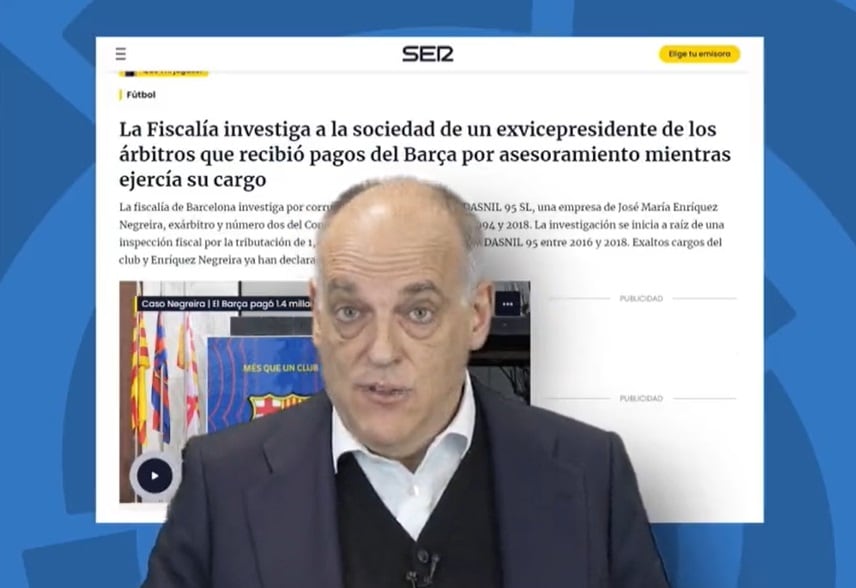 Javier Tebas, sobre la información de la SER, en el comunicado emitido por LaLiga.