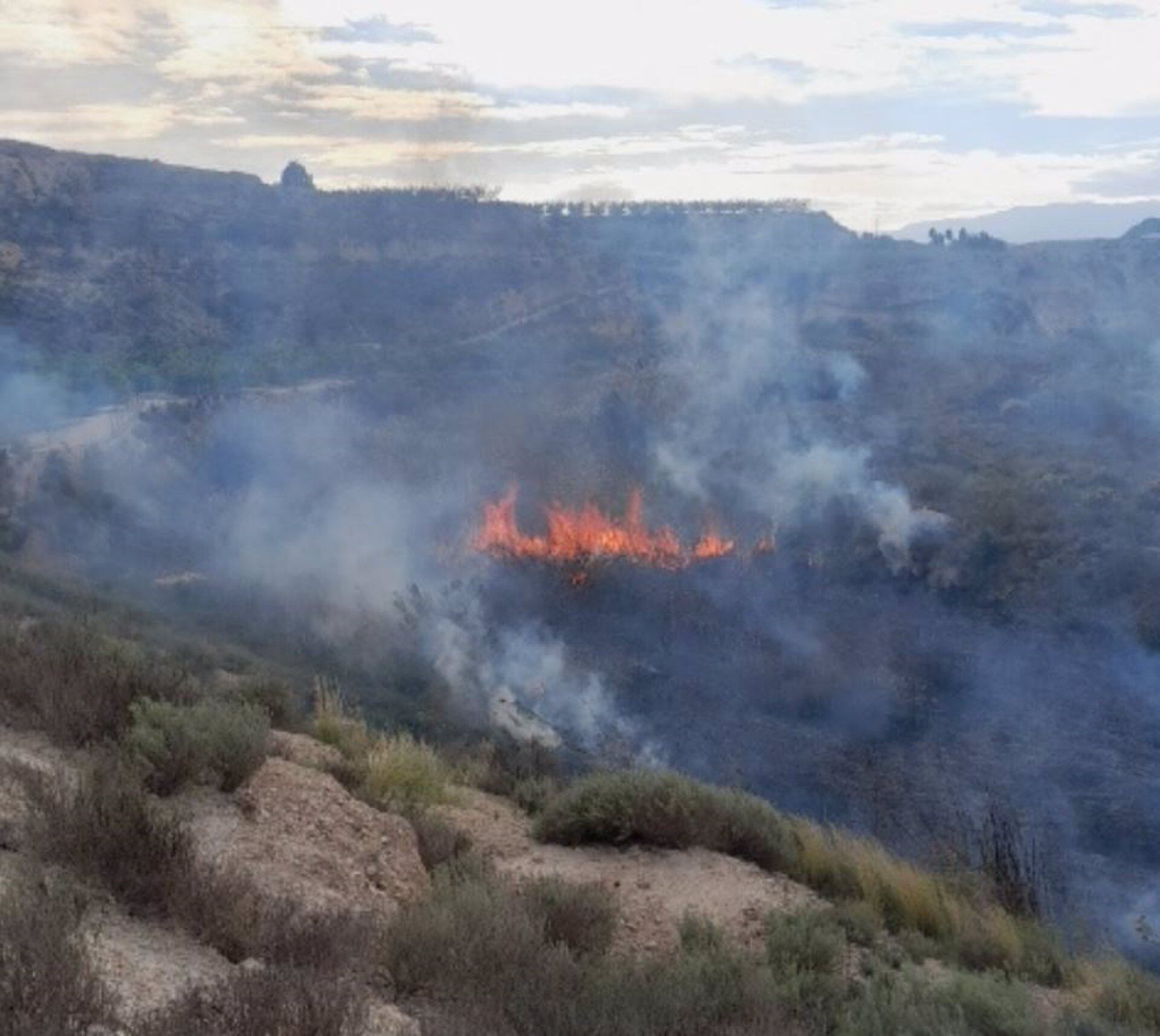 Incendio en la rambla de El Tinajón