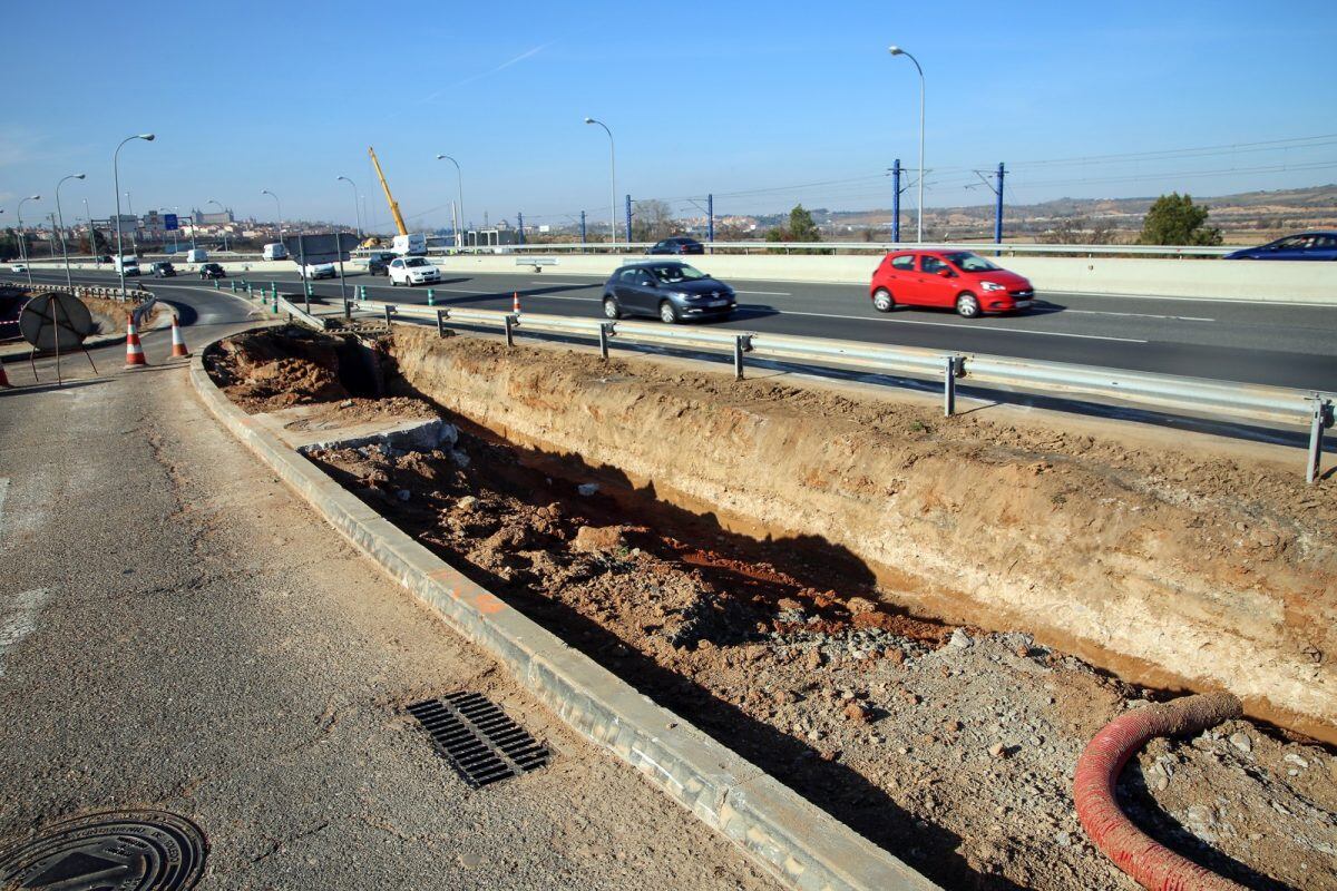 Trabajos en los accesos a Toledo