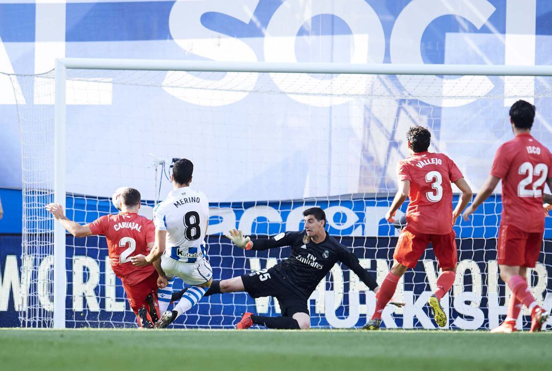 Mikel Merino marca el gol del empate contra el Real Madrid