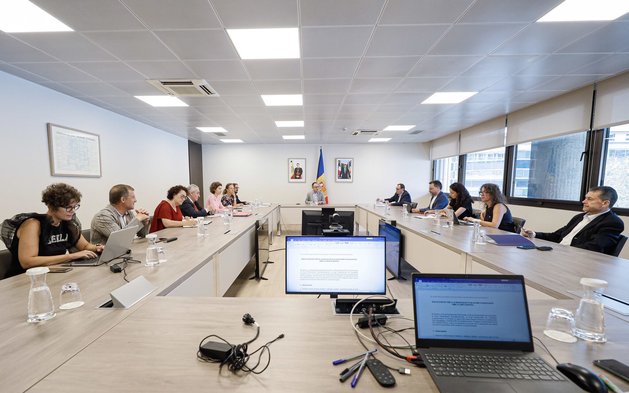 Reunió pel pacte d'Estat per Europa a l'edifici administratiu del Govern d'aquest dimarts.