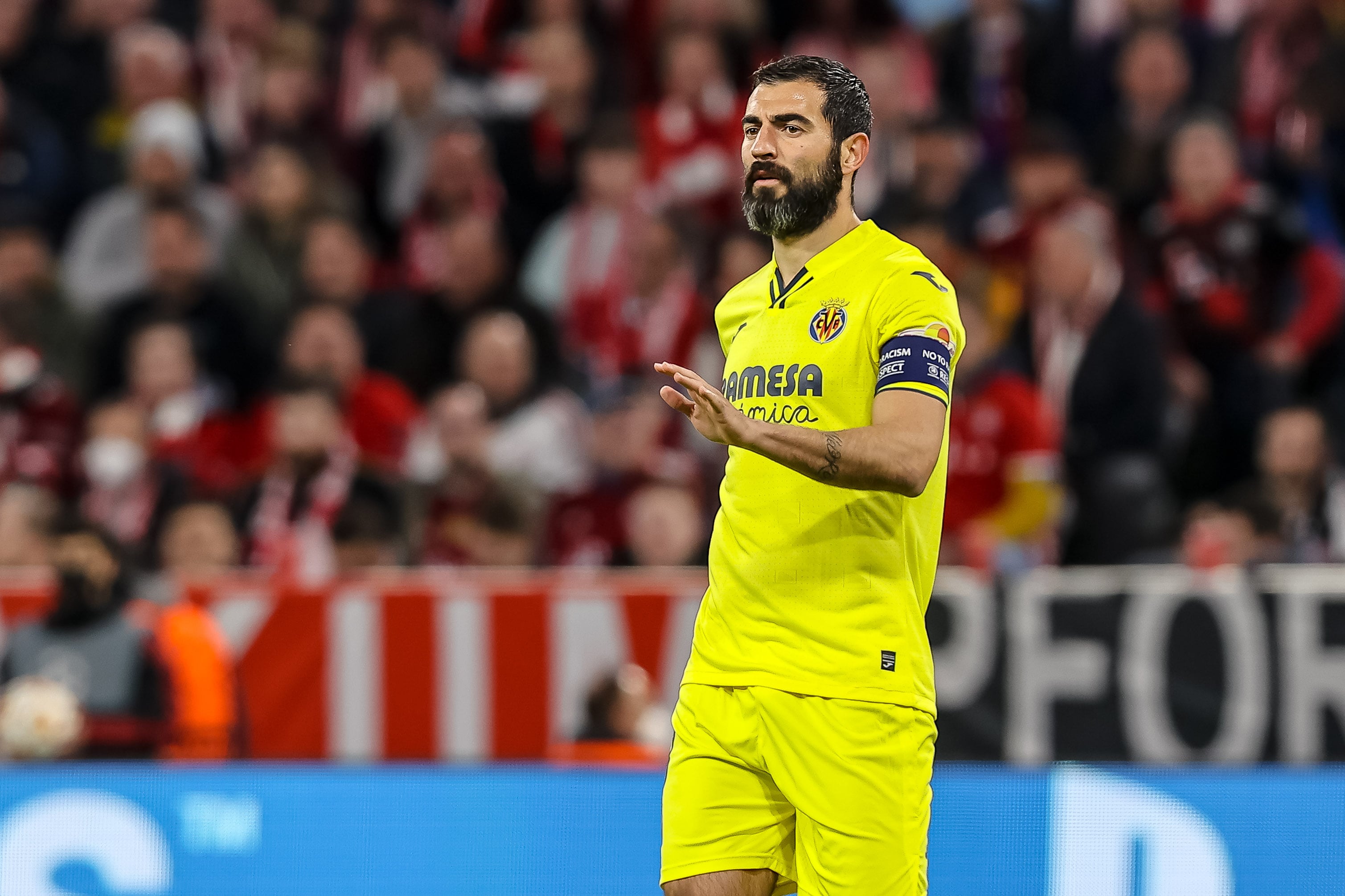 Raúl Albiol, durante la eliminatoria contra el Bayern de Múnich