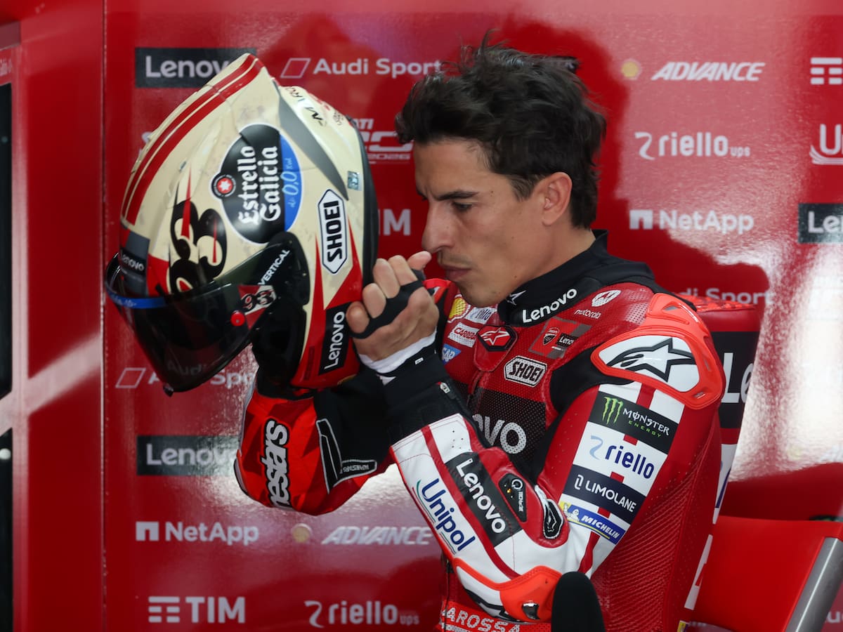 Marc Márquez, enfadado tras ser sexto mientras Fabio Di Giannantonio se lleva la pole