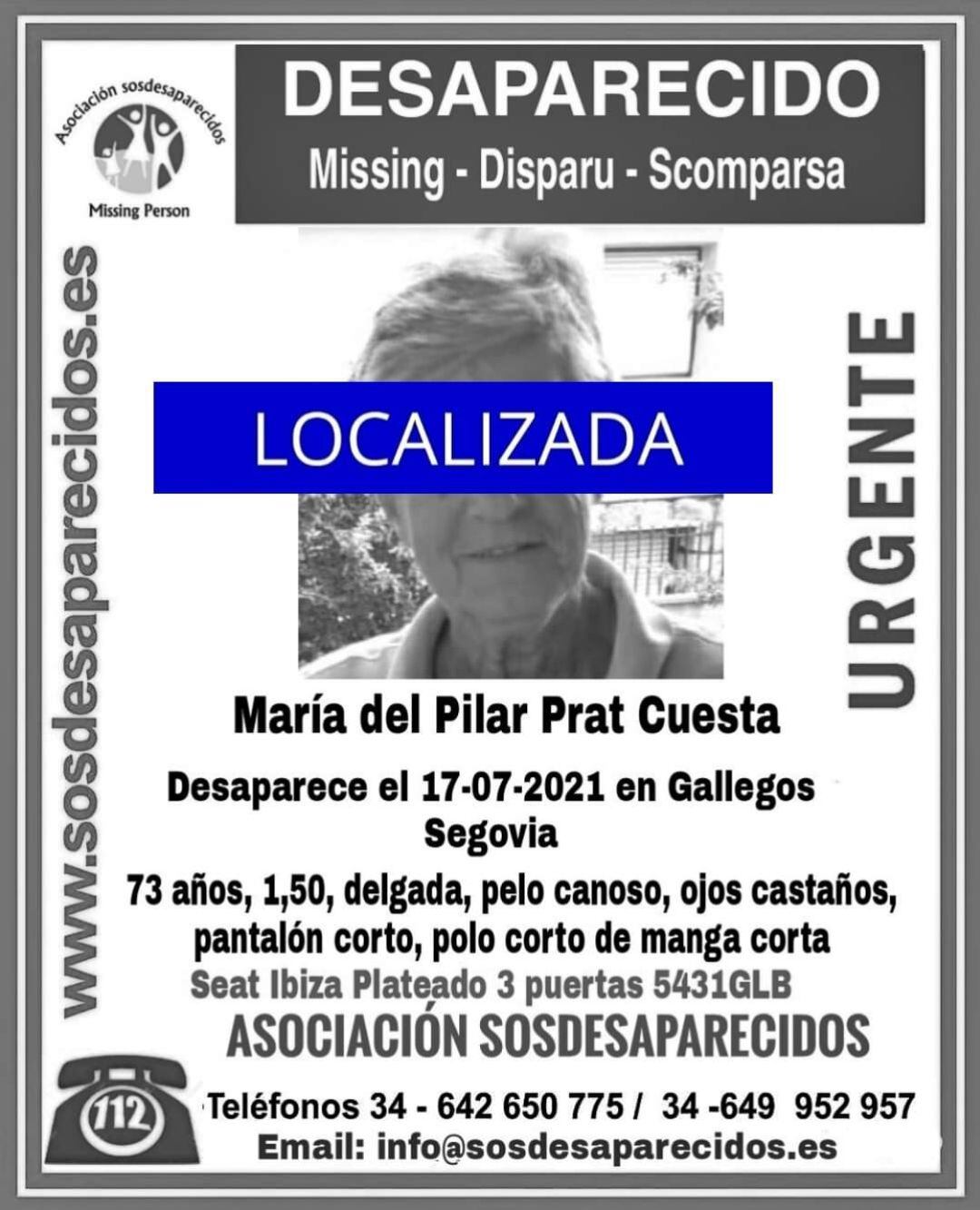 Localizada la mujer desaparecida en Gallegos