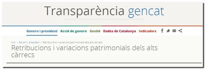 El portal de transparència de la Generalitat que publica el sou dels alts càrrecs