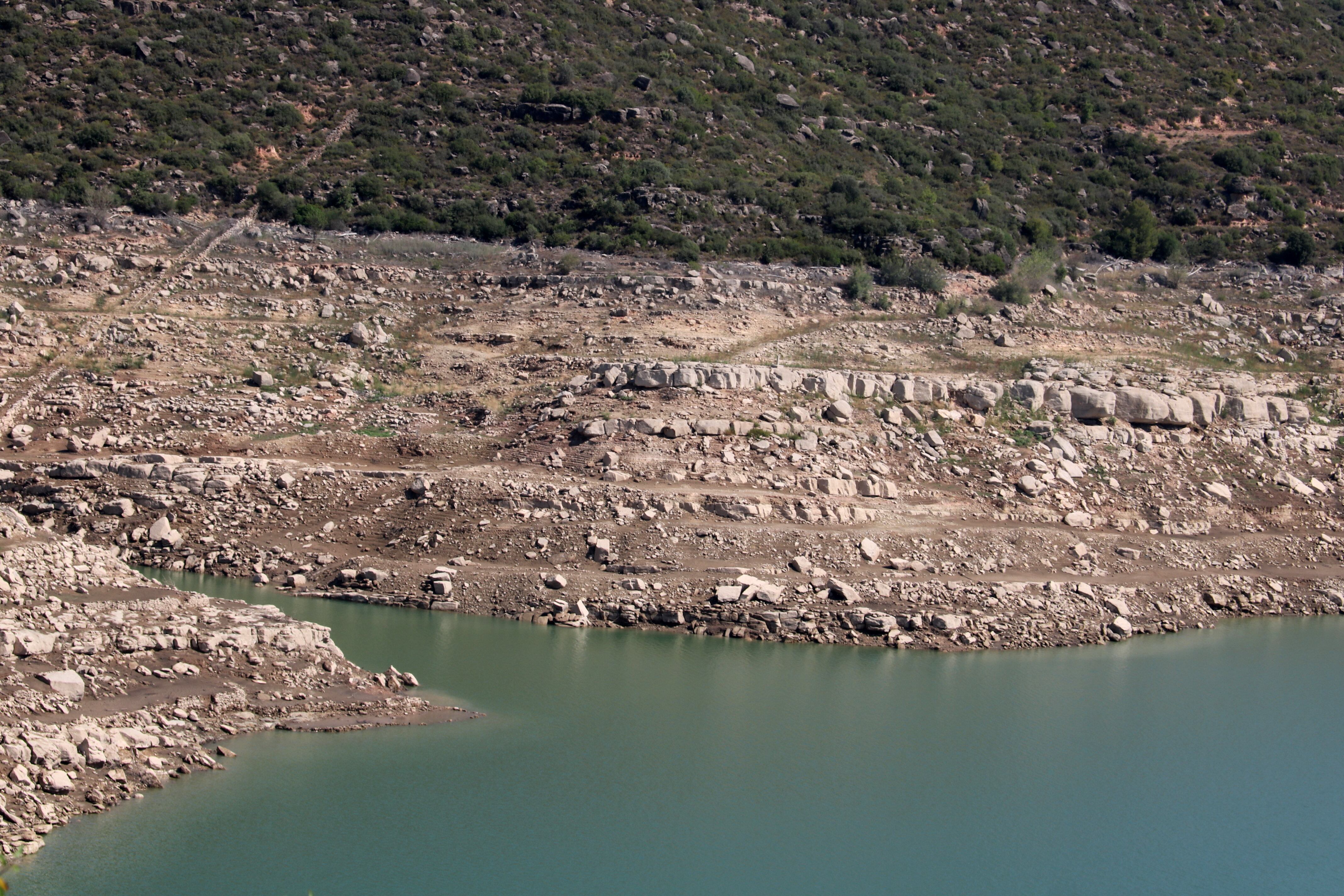 Imatge d&#039;avui del pantà de Rialb. Foto: ACN.