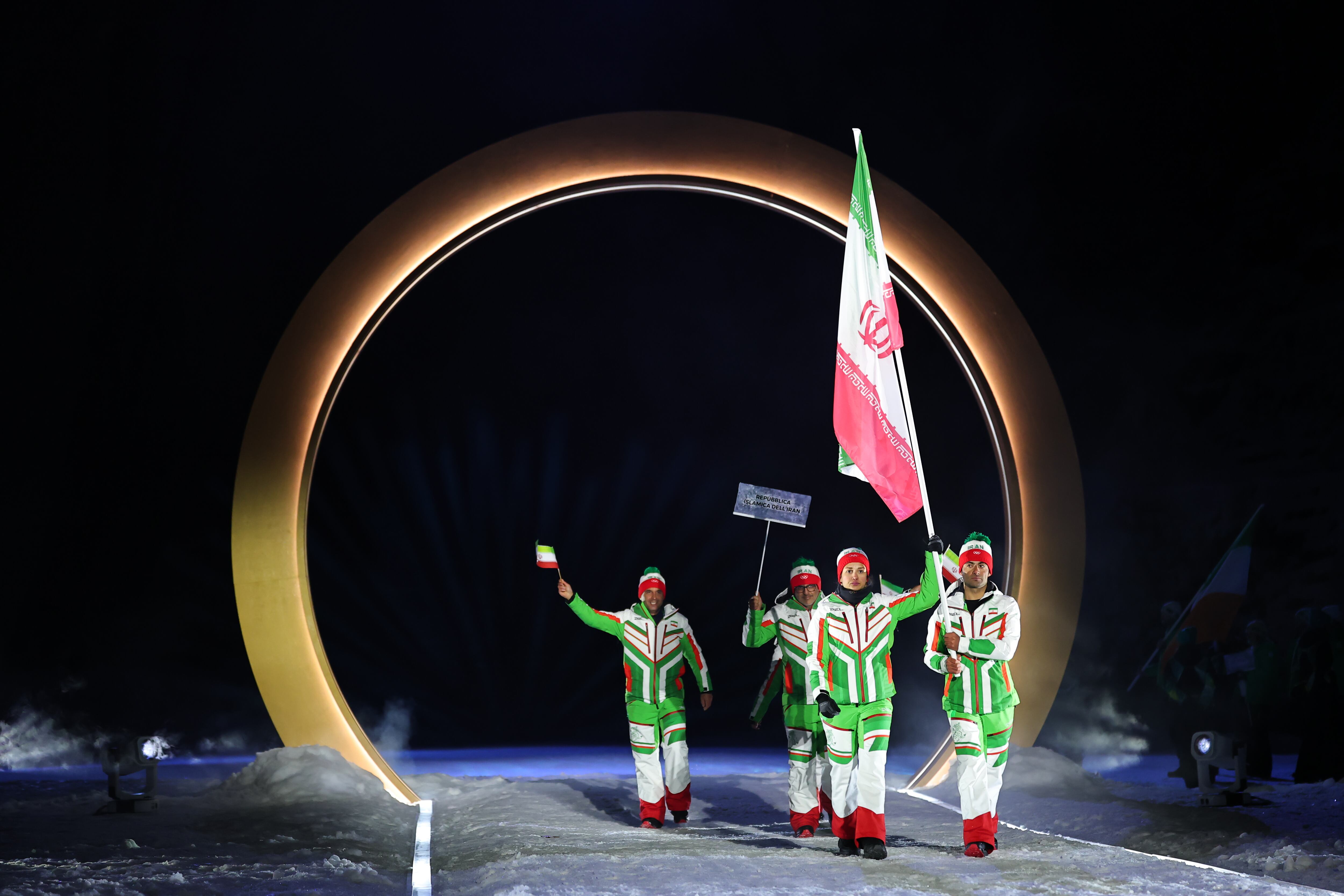 Delegación iraní en la ceremonia de inauguración de los JJOO de Invierno