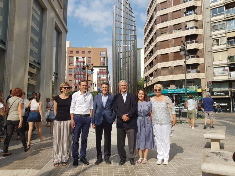 Manuel Colonques, Andreu Alfaro (hijo), Joan Ribó, Gloria Tello y algunos familiares de Alfaro