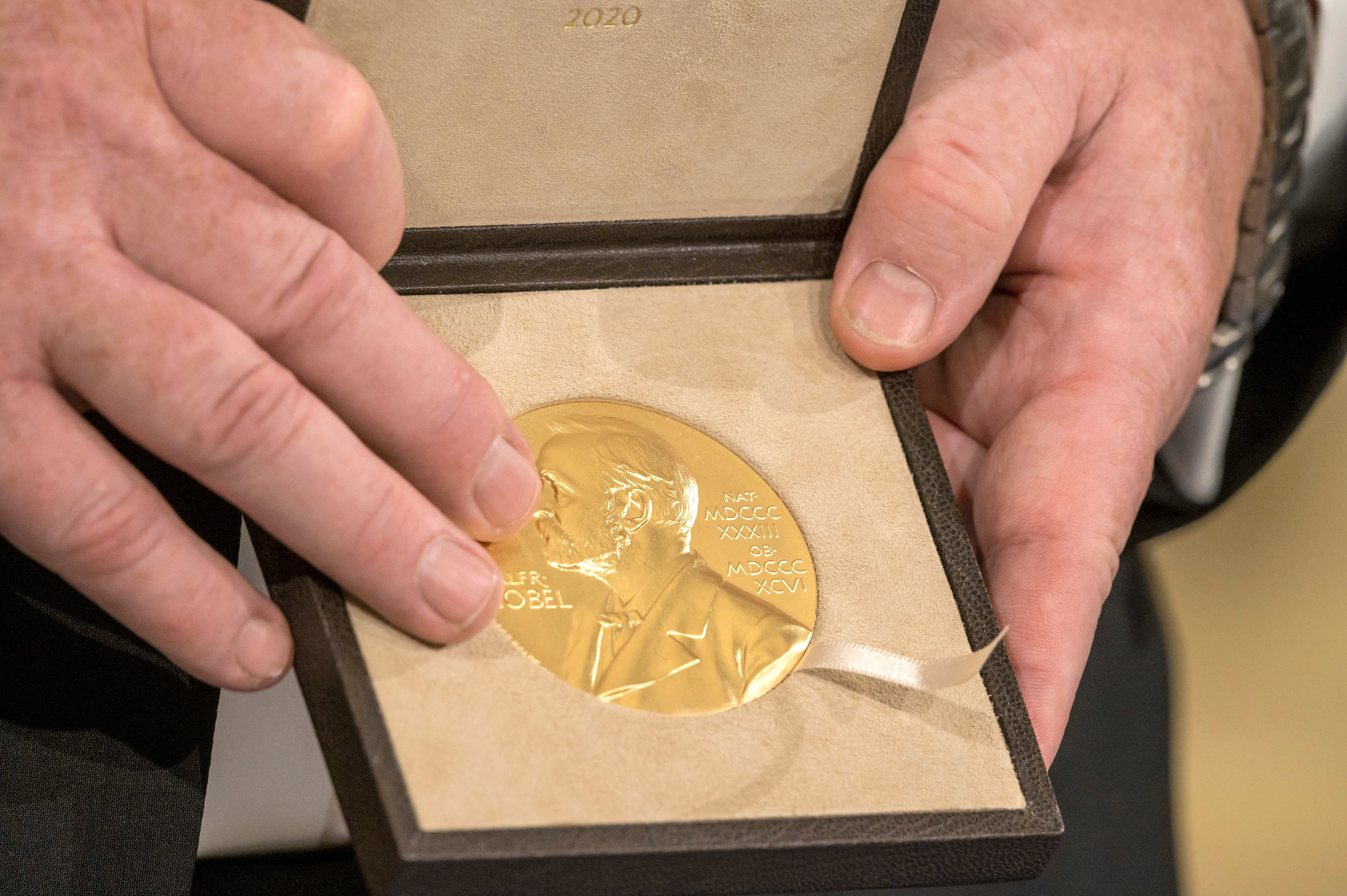 Una medalla del Nobel. (Photo by Peter Kneffel/picture alliance via Getty Images)