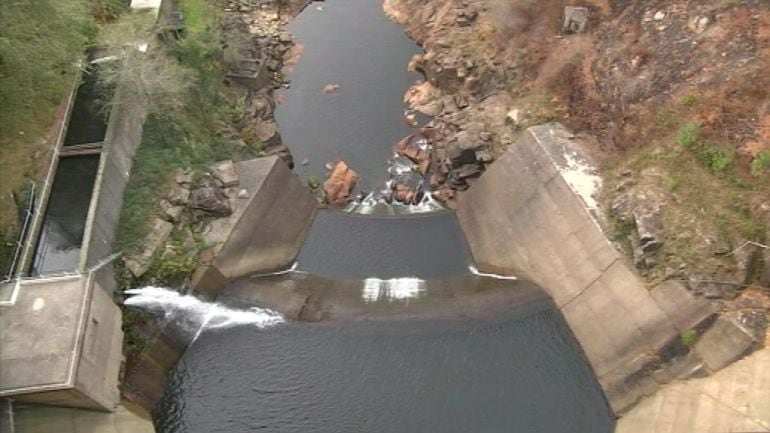 Plano aéreo del embalse de Eiras.