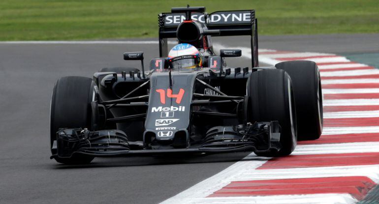 Fernando Alonso, en una de las sesiones del Gran Premio de México